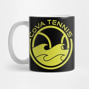 CoVA Tennis - Coastal Virginia Tennis Ball and Beach Waves Logo Design Mug